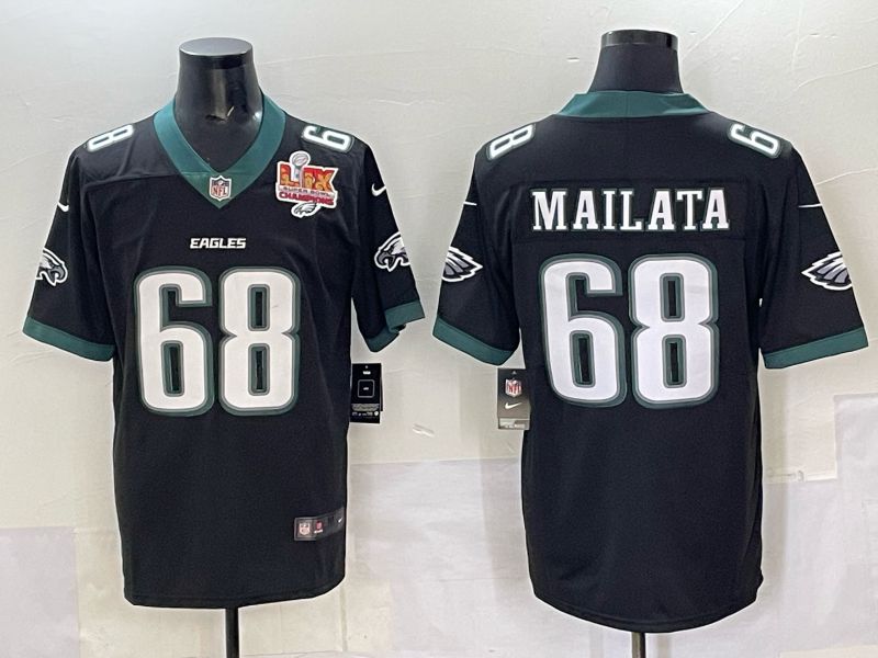 Men Philadelphia Eagles #68 Mailata Black Nike 2025 Limited NFL Jersey 009